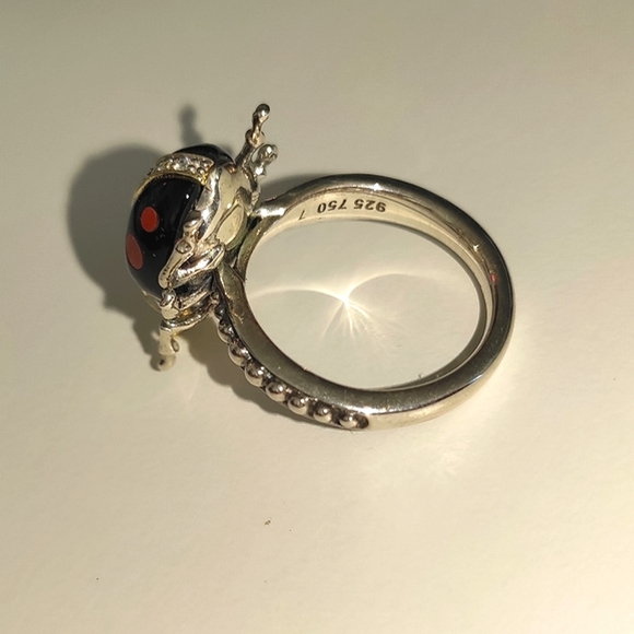 LAGOS Rare Wonders Ladybug Beetle Diamond Gold Silver Gemstone Ring Sz 7 - Picture 15 of 16